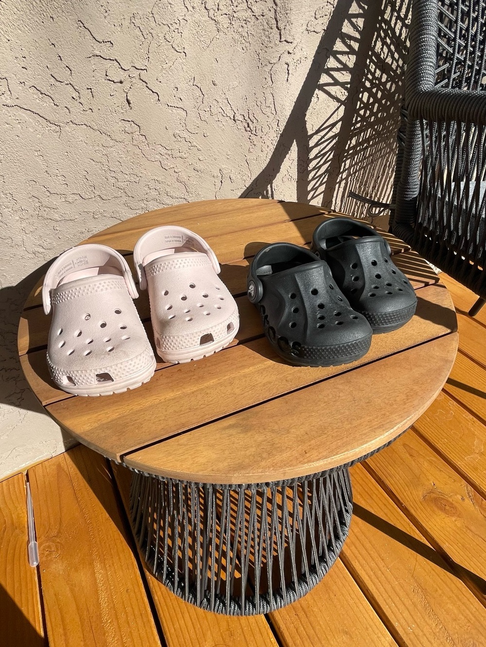 CROCS Kids Clogs in Light Pink and Black
